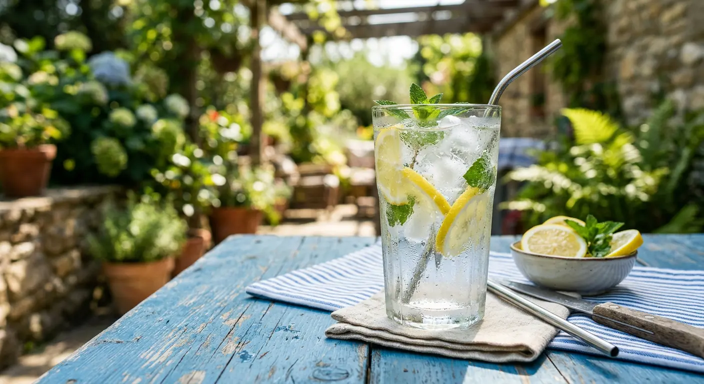 Sortiment an Mineralwasser und Säften